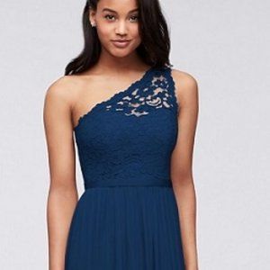 David's BridalF17063 Lace Navy (Marine) Long dress